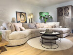 Modern living room with a comfortable sofa