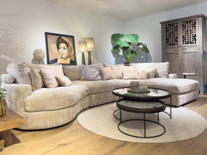 Modern living room with a comfortable sofa