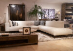 Modern living room with a comfortable sofa