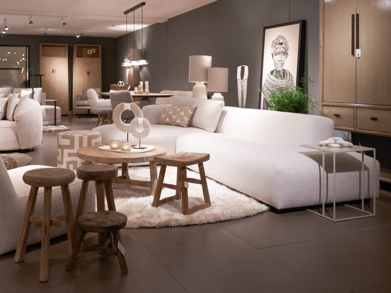 Modern living room with stylish furniture
