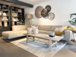 Modern living room with a comfortable sofa