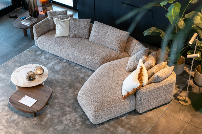 Modern living room with a comfortable sofa