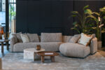 Modern living room with a comfortable sofa