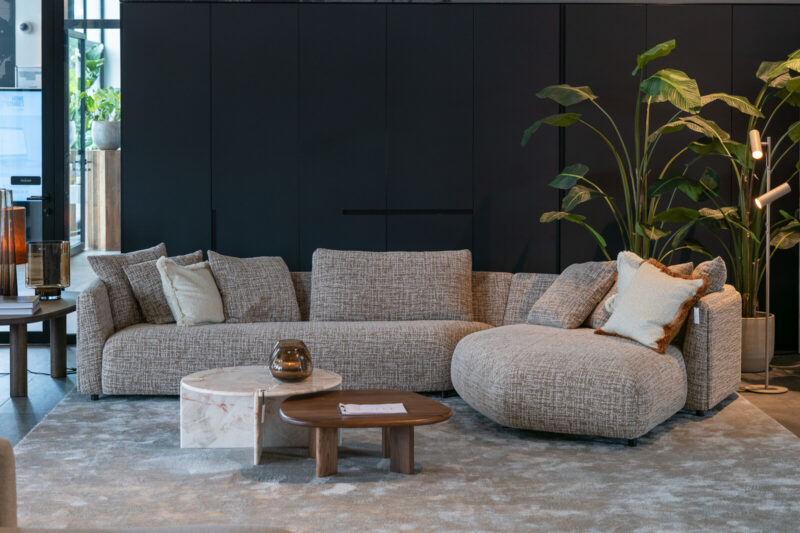 Modern living room with a comfortable sofa