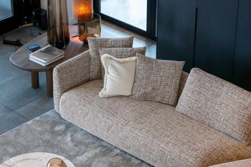 Modern living room with a comfortable sofa