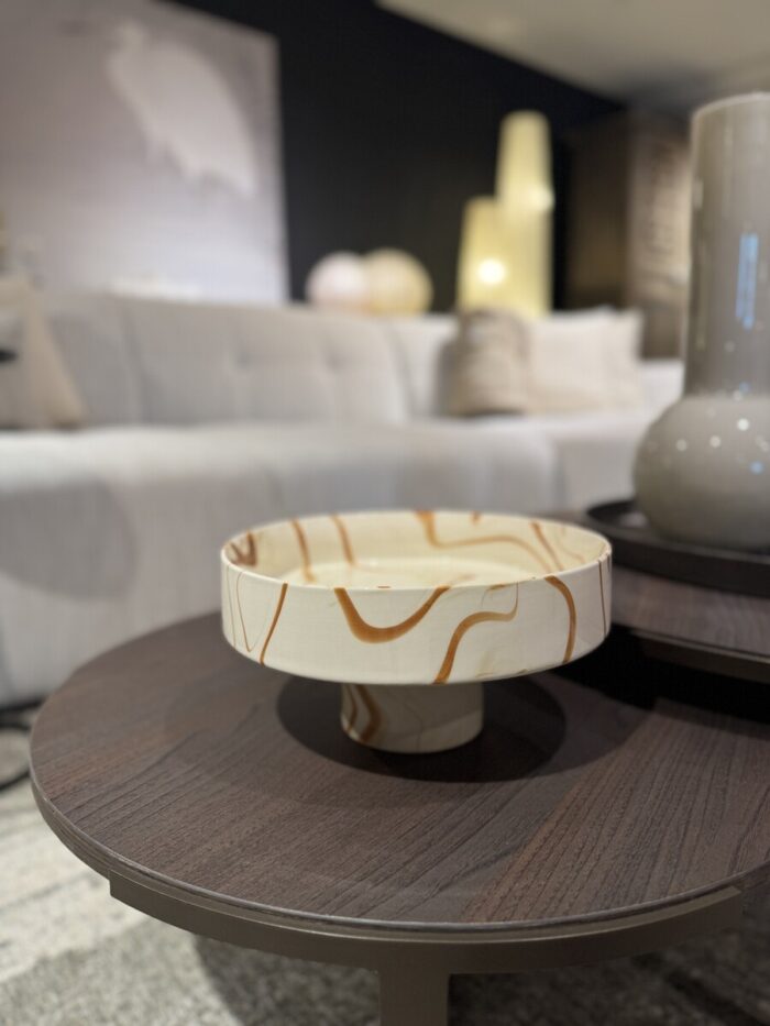 Decorative bowl on a wooden table