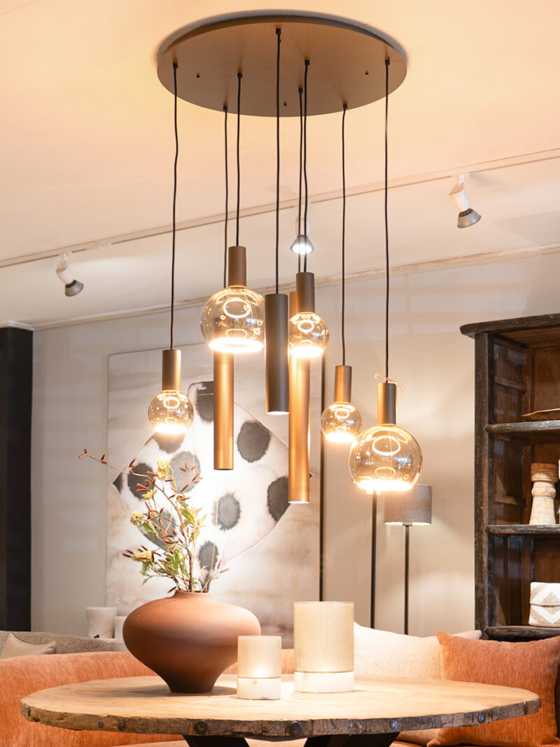Riva pendant light - round, 8-light