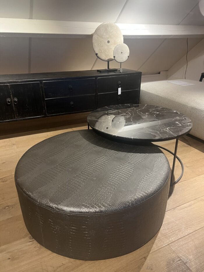 Timon coffee table set with ottoman and natural stone